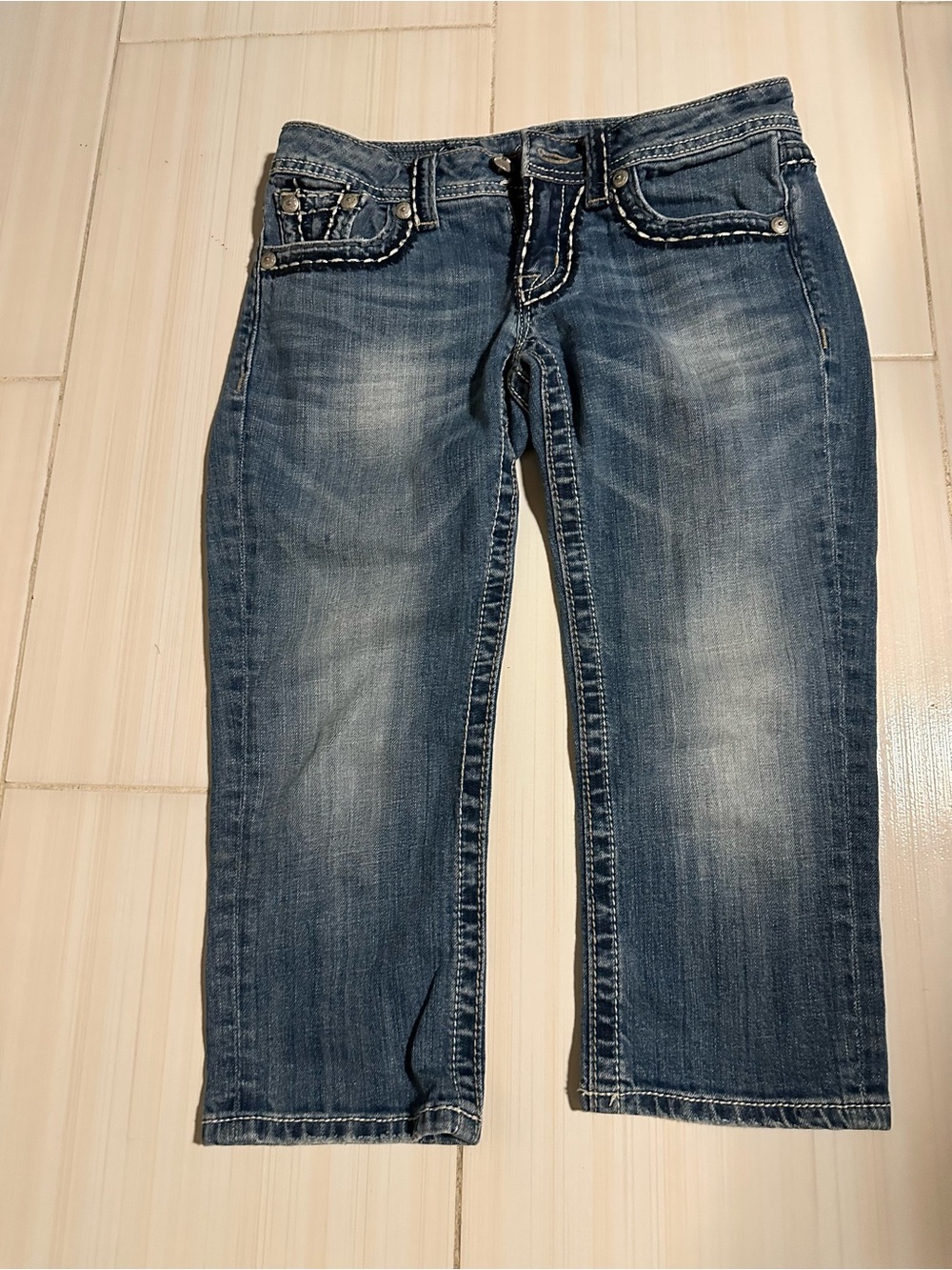 Miss Me Blue Washed Straight Leg Jeans